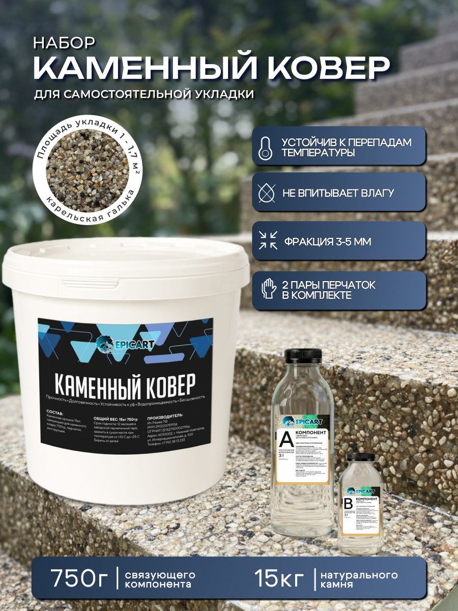 Каменный ковер карельская галька